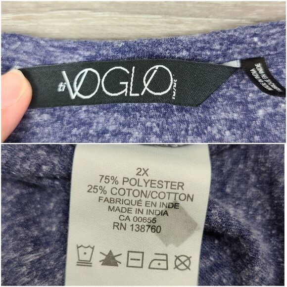 Penningtons Ti Voglio Purple Cold Shoulder Short Sleeve T-Shirt 2X - Picture 11 of 15